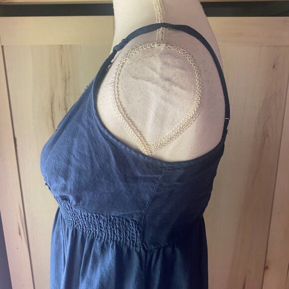 Converse One Star Navy Blue ruffle eyelet cotton sundress mini dress M Y2K boho - Picture 10 of 11